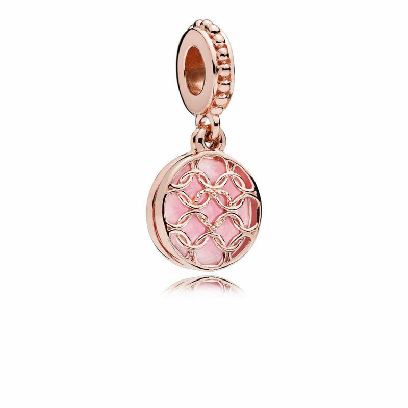 Pandora Rose™ Pattern Of Love Dangle Charm Ireland - Pandora Rose/Enamel/Pink - 107493XWZ